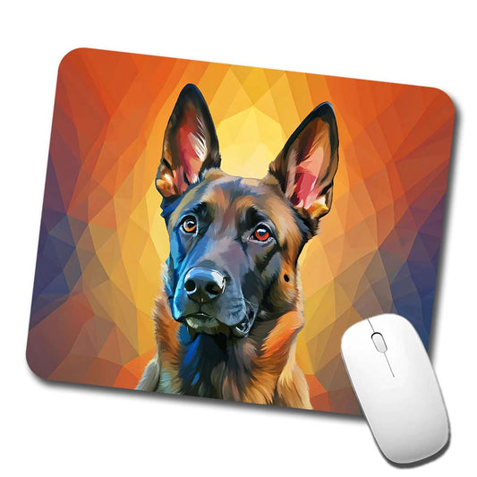Belgian Malinois Dog Pop Art Low Profile Mouse Pad Mat