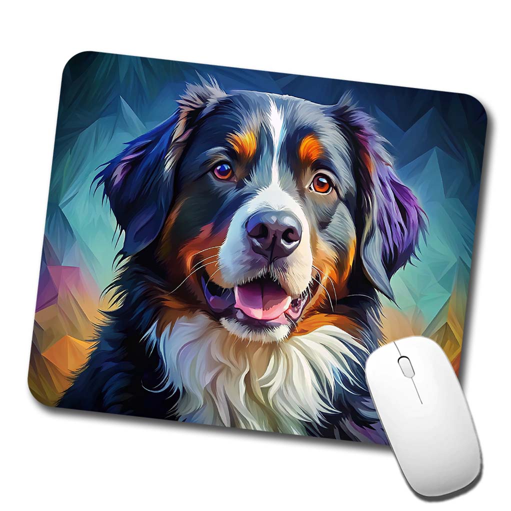 Bernese Mountain Dog Pop Art Low Profile Mouse Pad Mat