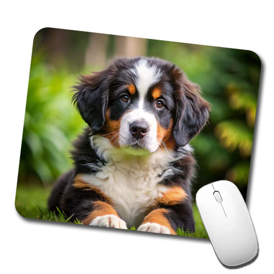 Bernese Mountain Dog Puppy Photo Low Profile Mouse Pad Mat