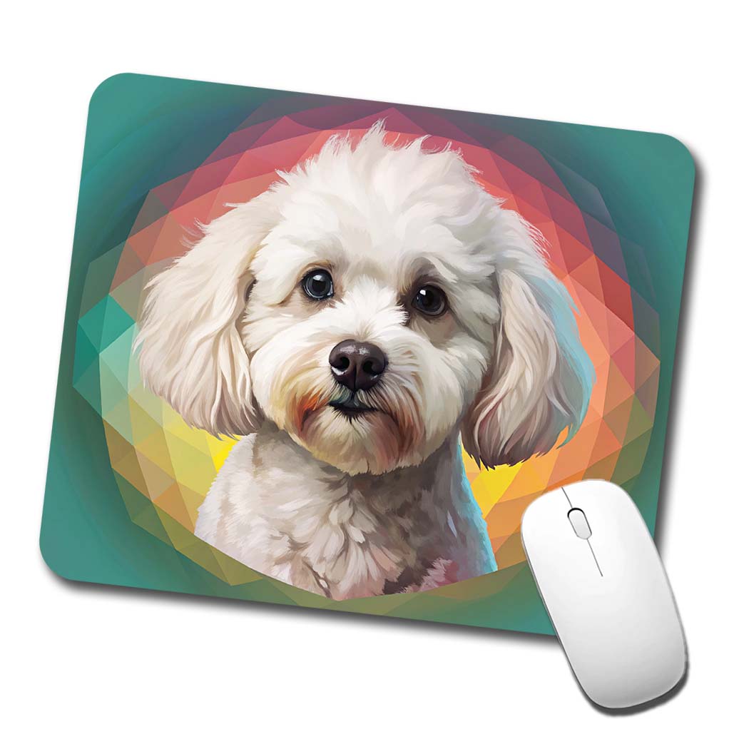 Bichon Frise Dog Contemporary Art Low Profile Mouse Pad Mat