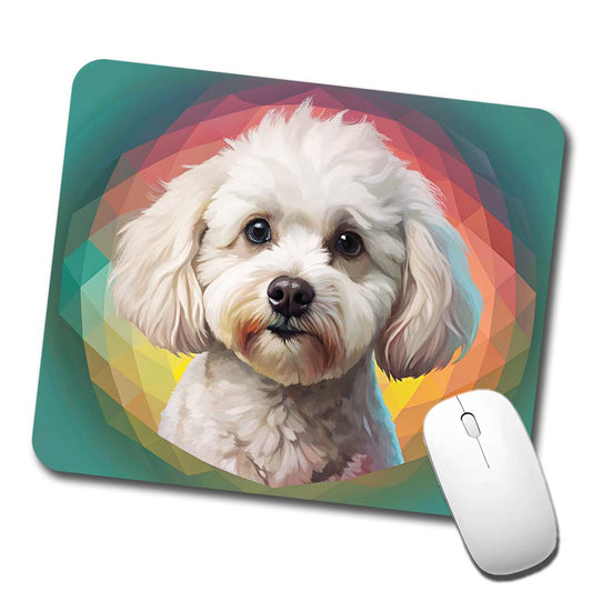 Bichon Frise Dog Contemporary Art Low Profile Mouse Pad Mat