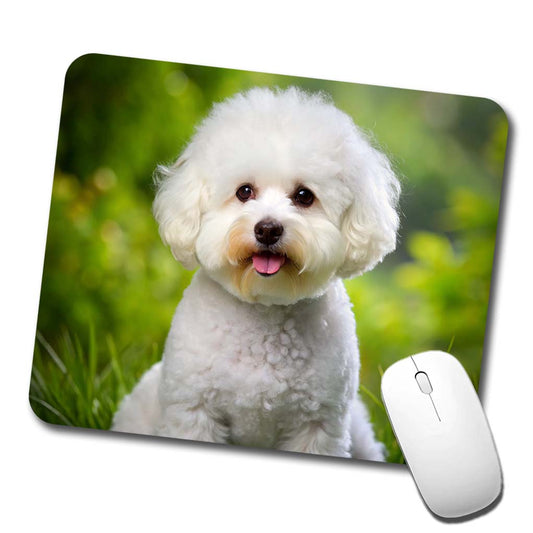 Bichon Frise Dog Photo Low Profile Mouse Pad Mat