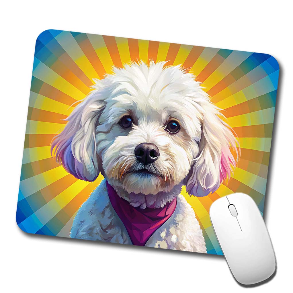 Bichon Frise Dog Pop Art Low Profile Mouse Pad Mat