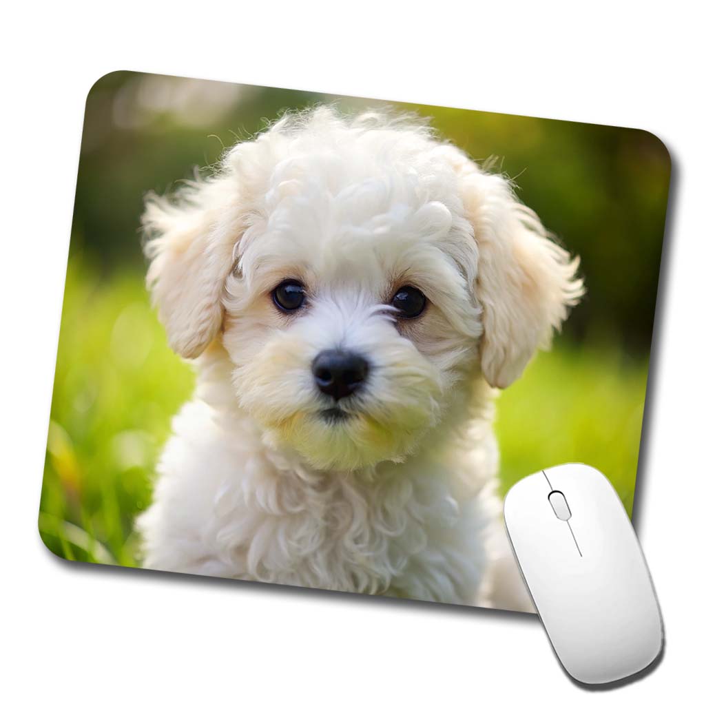 Bichon Frise Dog Puppy Photo Low Profile Mouse Pad Mat