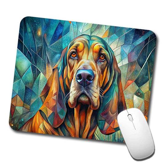 Bloodhound Dog Abstract Art Low Profile Mouse Pad Mat