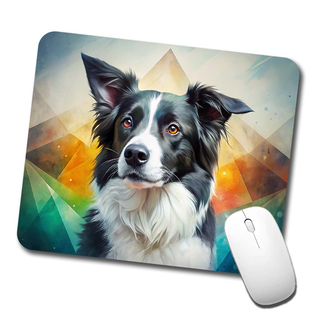Border Collie Dog Contemporary Art Low Profile Mouse Pad Mat