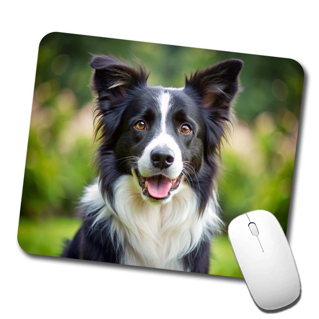 Border Collie Dog Photo Low Profile Mouse Pad Mat