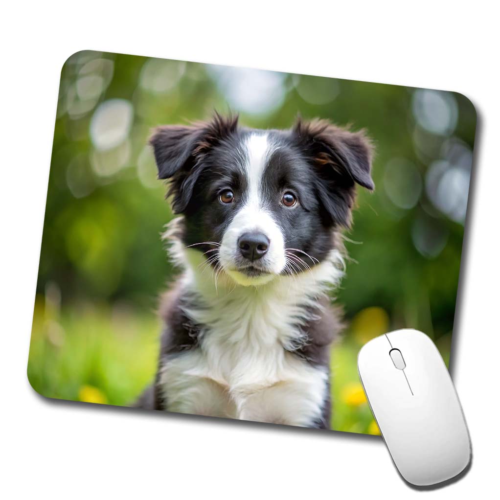 Border Collie Dog Puppy Photo Low Profile Mouse Pad Mat