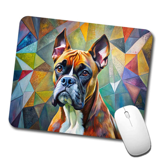 Boxer Dog Abstract Art Low Profile Mouse Pad Mat