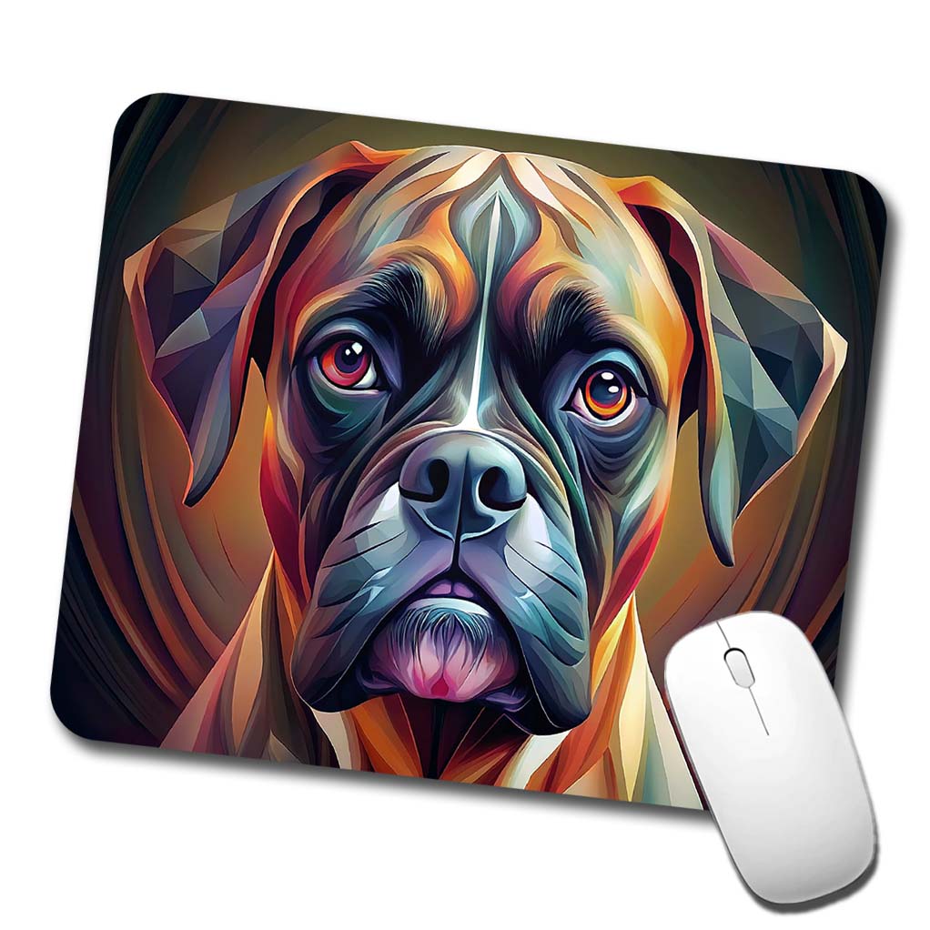 Boxer Dog Abstract Stylized Art Low Profile Mouse Pad Mat