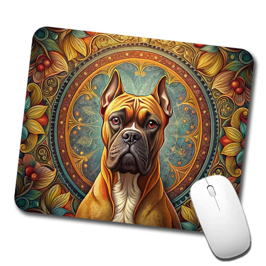 Boxer Dog Art Nouveau Low Profile Mouse Pad Mat