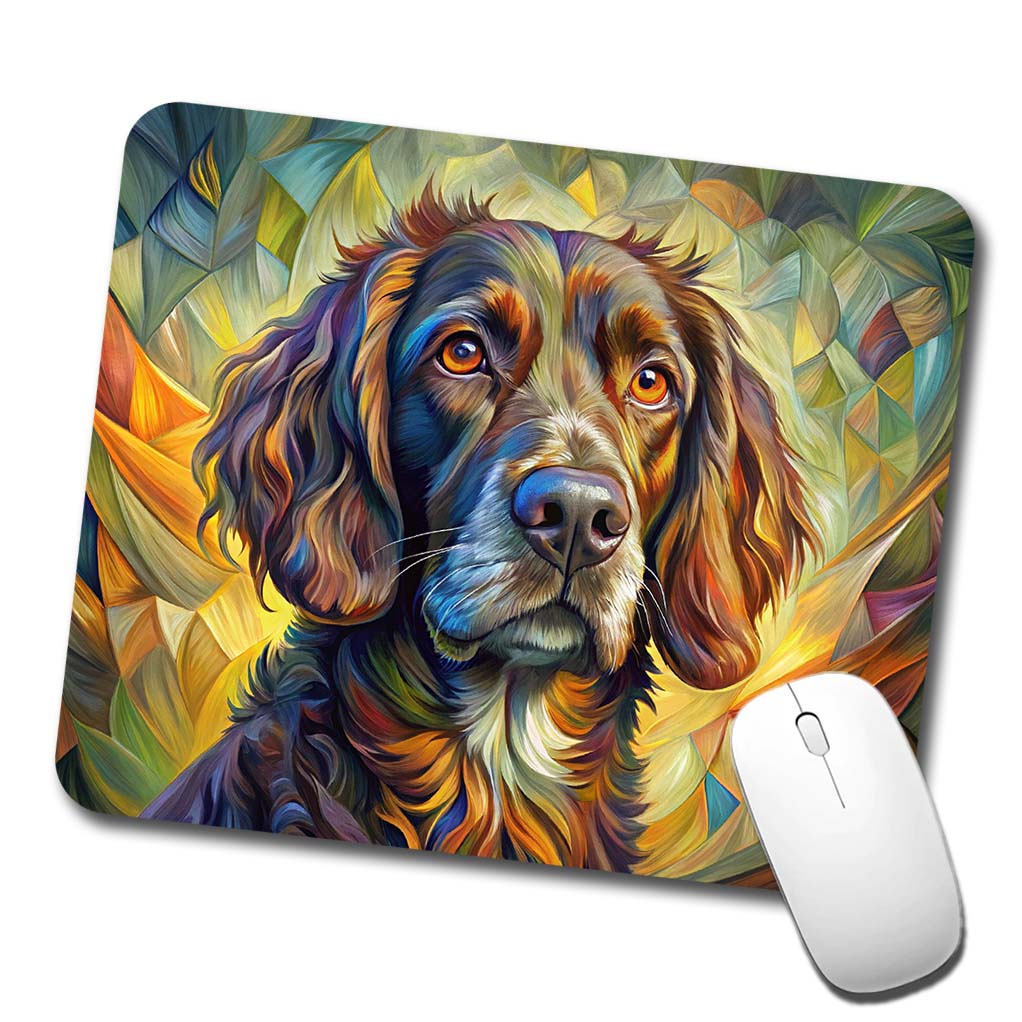 Boykin Spaniel Dog Abstract Art Low Profile Mouse Pad Mat