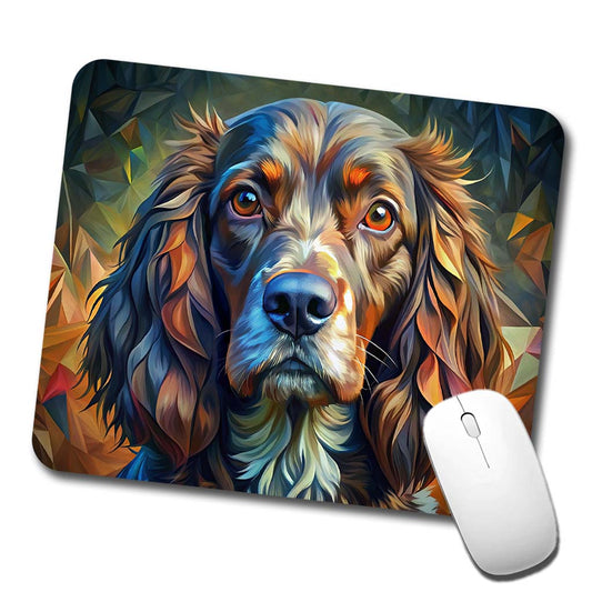 Boykin Spaniel Dog Abstract Stylized Art Low Profile Mouse Pad Mat
