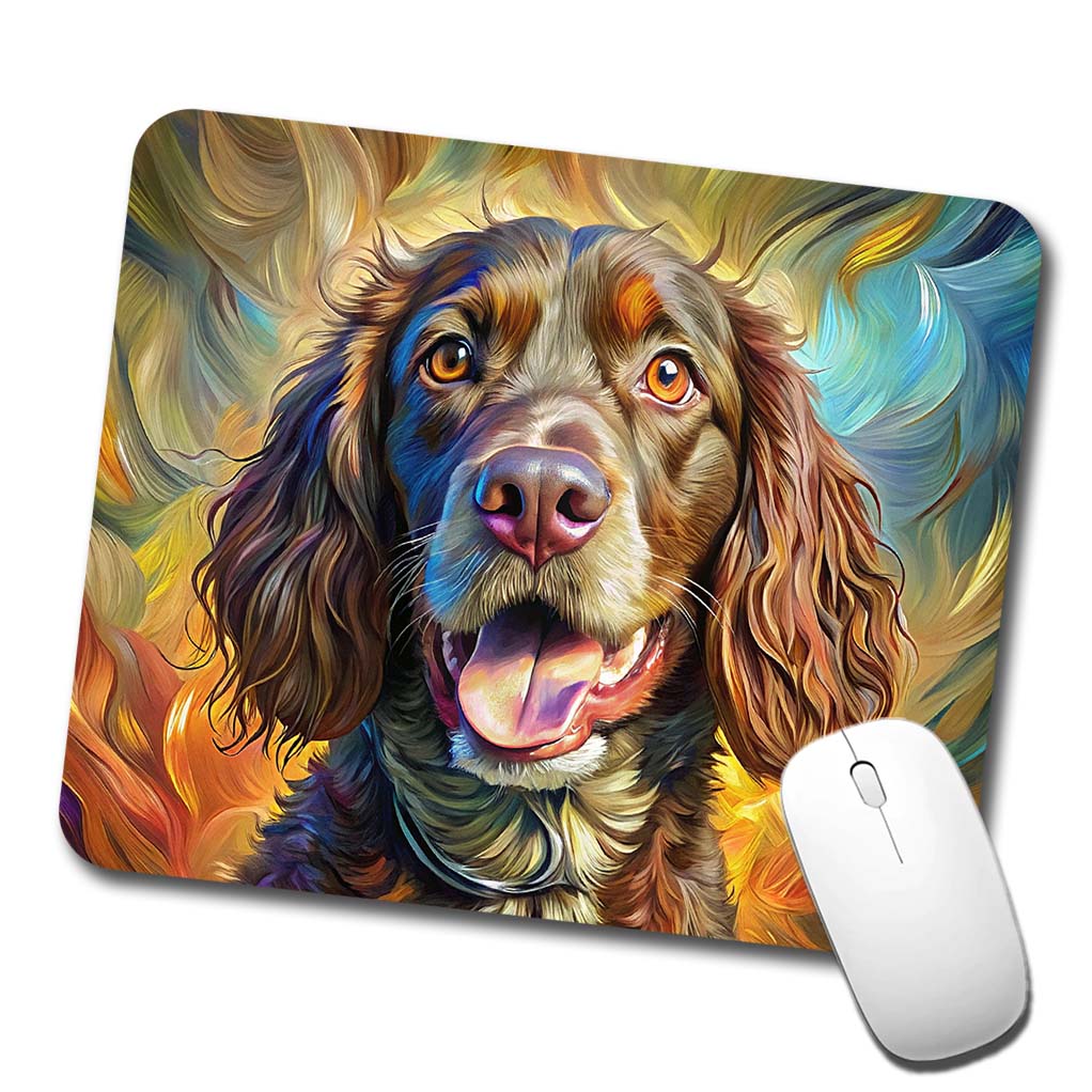 Boykin Spaniel Dog Expressionism Art Low Profile Mouse Pad Mat