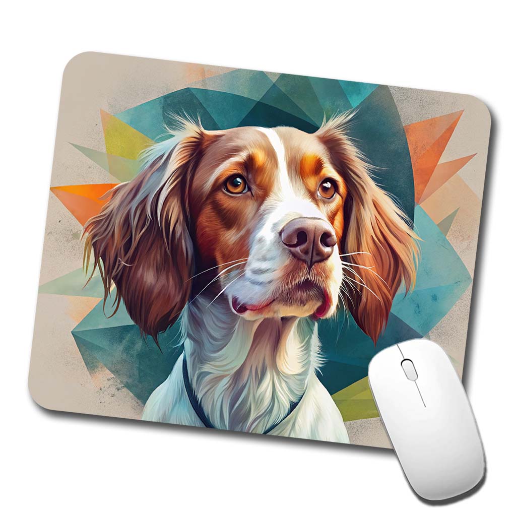 Brittany Spaniel Dog Contemporary Art Low Profile Mouse Pad Mat