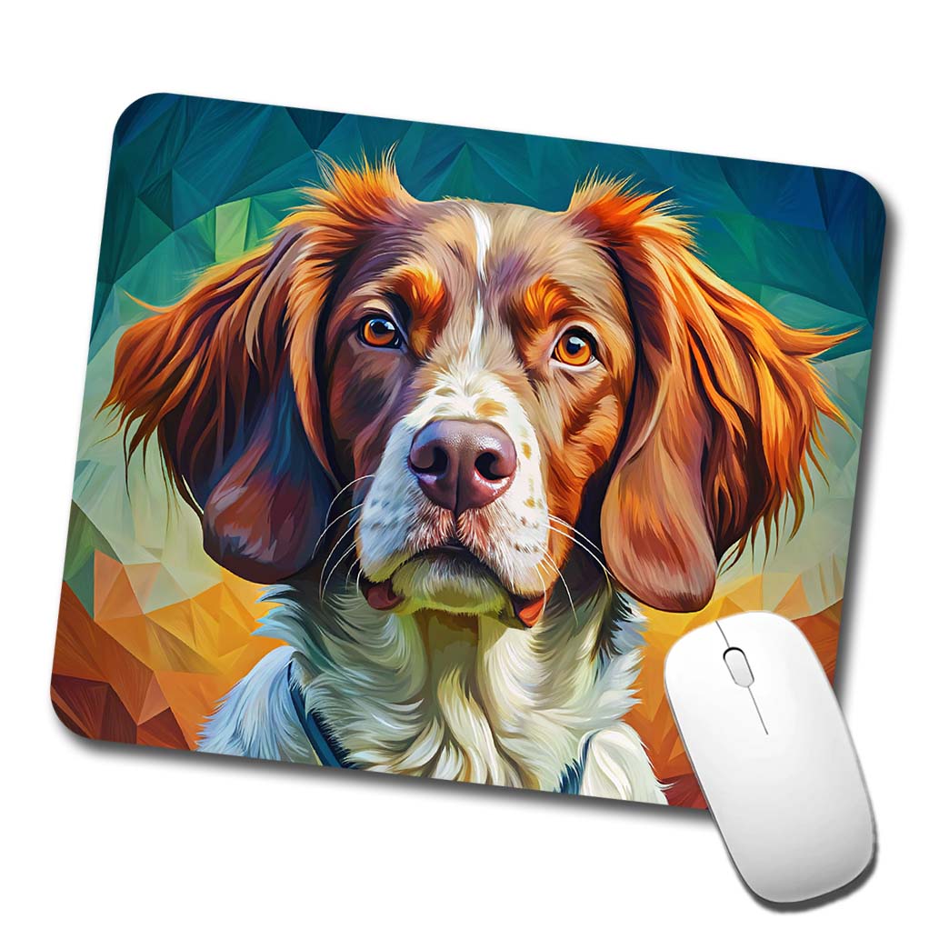 Brittany Spaniel Dog Pop Art Low Profile Mouse Pad Mat
