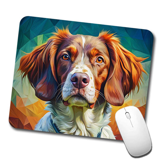 Brittany Spaniel Dog Pop Art Low Profile Mouse Pad Mat