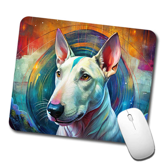 Bull Terrier Dog Abstract Art Low Profile Mouse Pad Mat