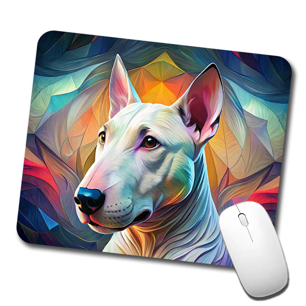 Bull Terrier Dog Abstract Stylized Art Low Profile Mouse Pad Mat