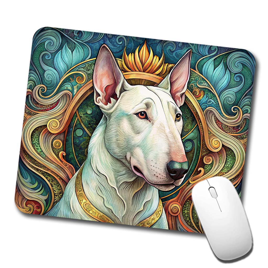Bull Terrier Dog Art Nouveau Low Profile Mouse Pad Mat
