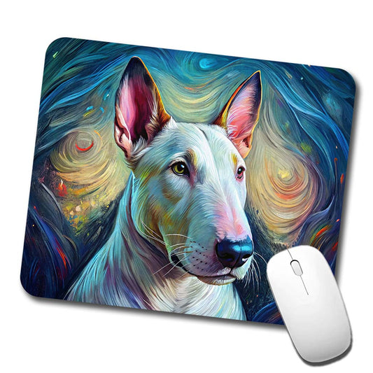 Bull Terrier Dog Expressionism Art Low Profile Mouse Pad Mat
