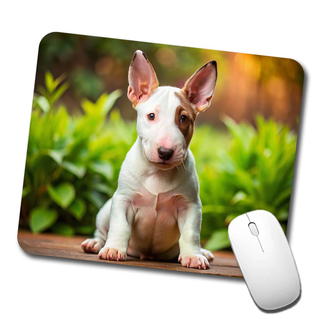 Bull Terrier Dog Puppy Photo Low Profile Mouse Pad Mat