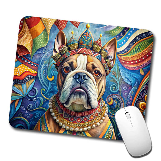 Bulldog Dog French Bohemian Art Low Profile Mouse Pad Mat