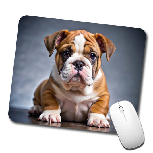 Bulldog Puppy Photo Low Profile Mouse Pad Mat