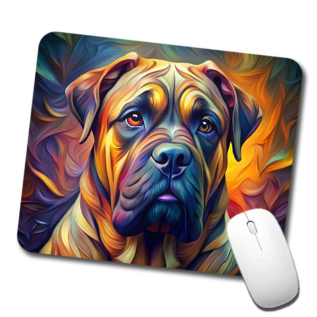 Bullmastiff Dog Abstract Stylized Art Low Profile Mouse Pad Mat