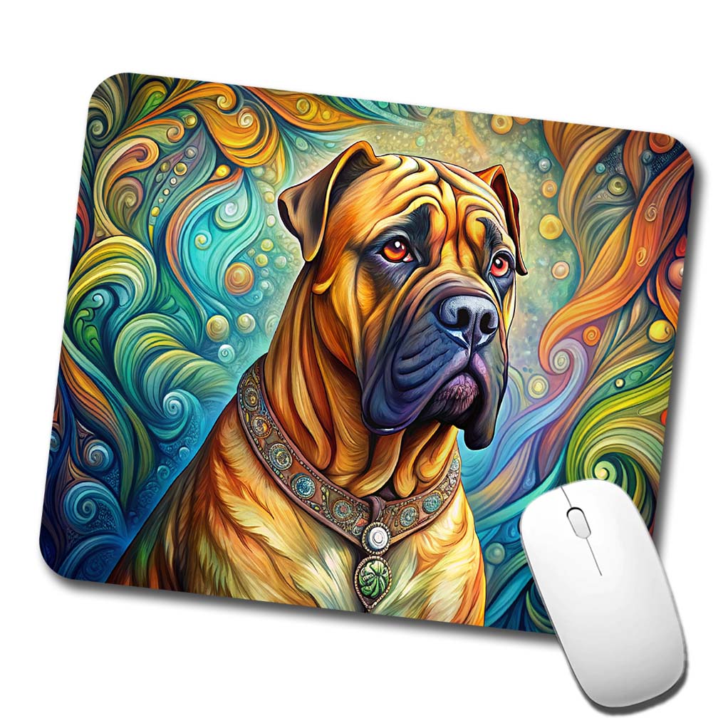 Bullmastiff Dog Bohemian Art Low Profile Mouse Pad Mat