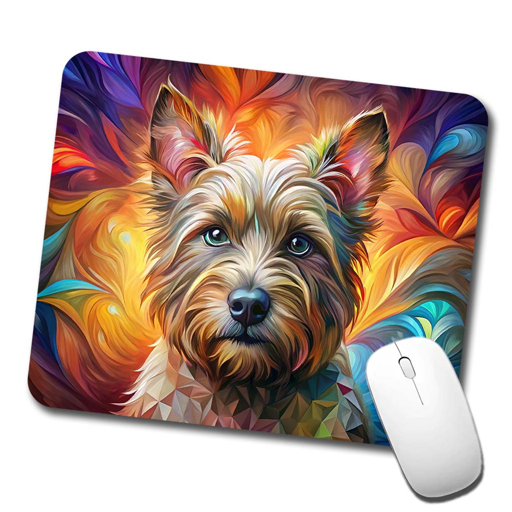 Cairn Terrier Dog Abstract Art Low Profile Mouse Pad Mat