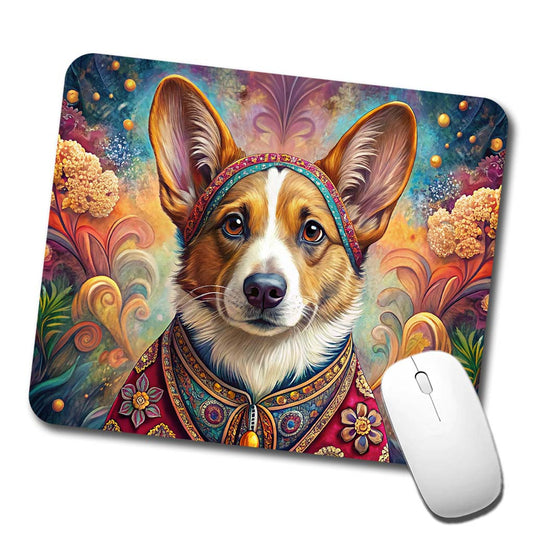 Cardigan Welsh Corgi Dog Bohemian Art Low Profile Mouse Pad Mat