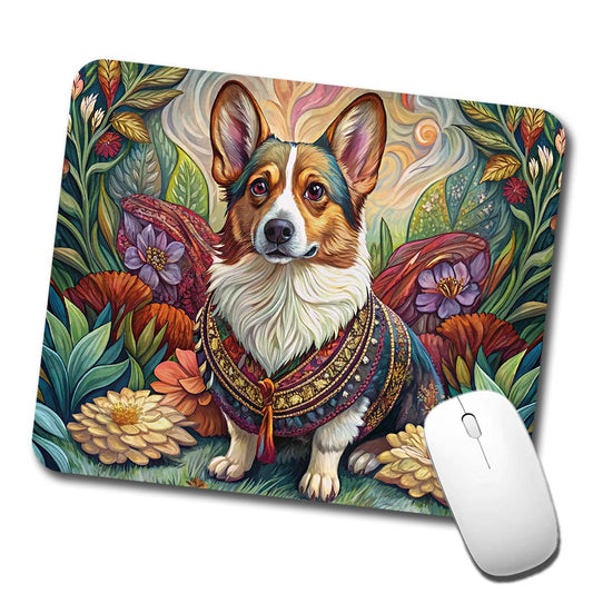 Cardigan Welsh Corgi Dog French Bohemian Art Low Profile Mouse Pad Mat
