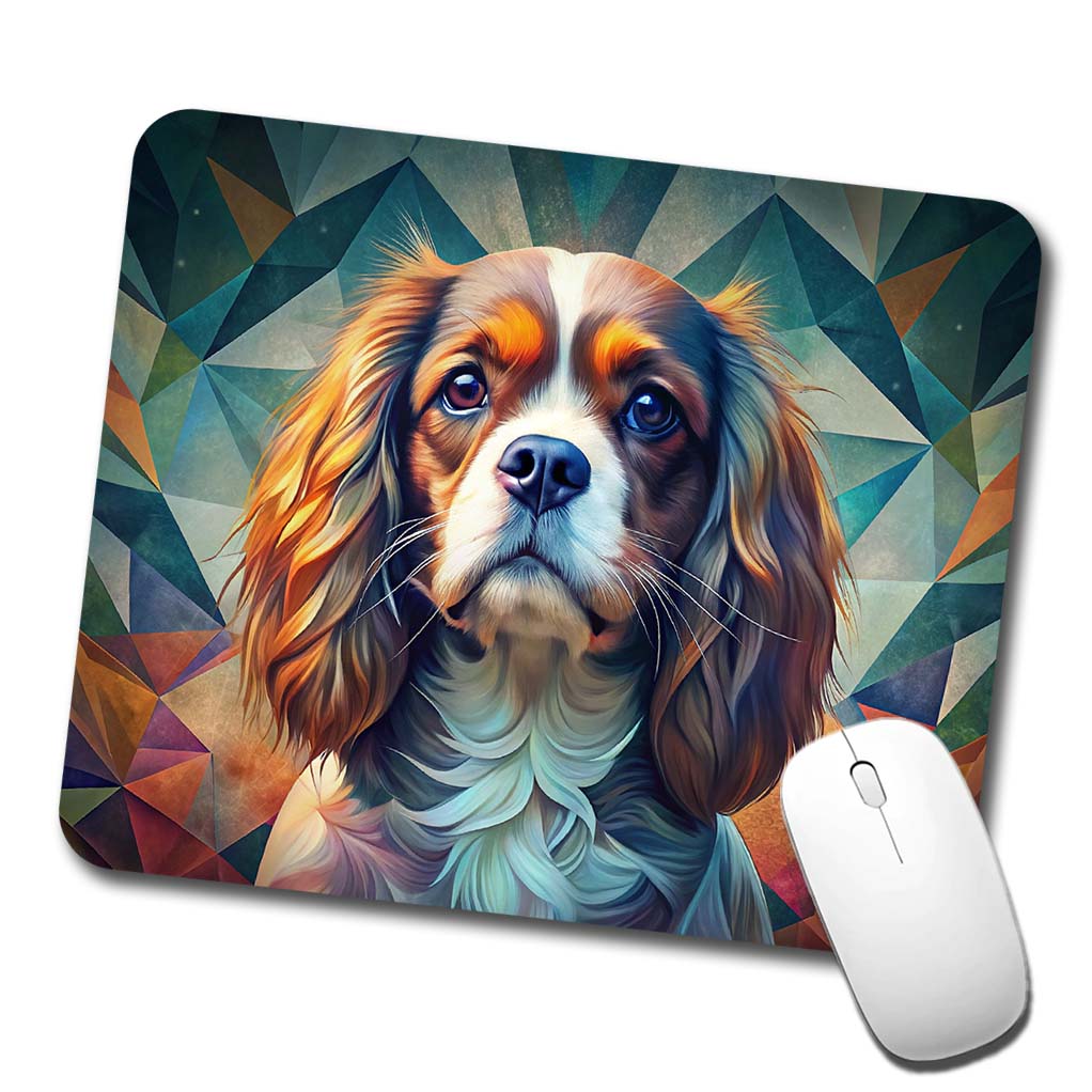 Cavalier King Charles Spaniel Abstract Stylized Art Low Profile Mouse Pad Mat
