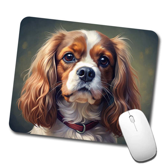 Cavalier King Charles Spaniel Dog Illustration Low Profile Mouse Pad Mat