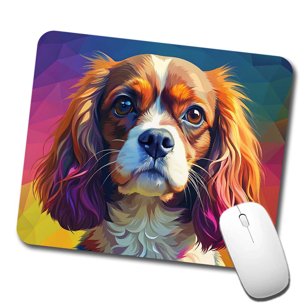 Cavalier King Charles Spaniel Dog Pop Art Low Profile Mouse Pad Mat