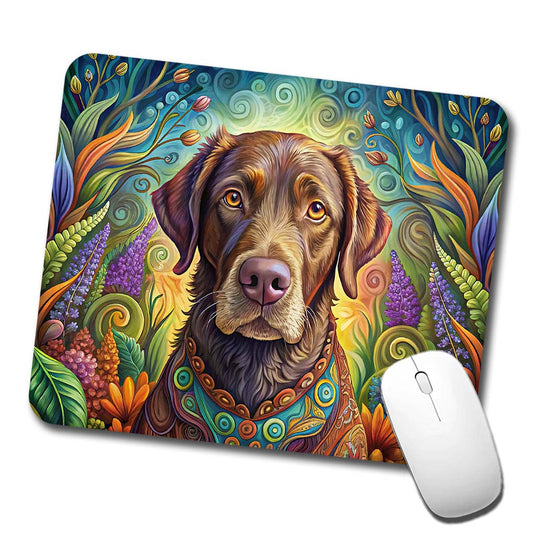 Chesapeake Bay Retriever Dog Bohemian Art Low Profile Mouse Pad Mat