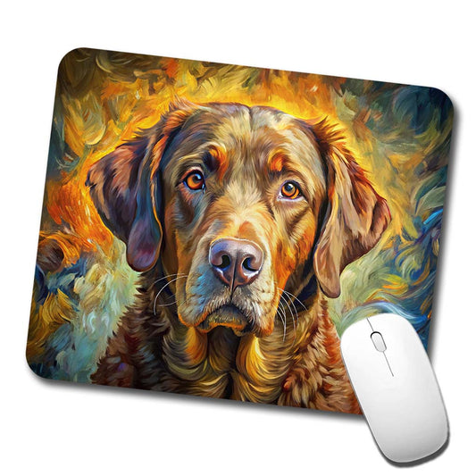 Chesapeake Bay Retriever Dog Expressionism Art Low Profile Mouse Pad Mat