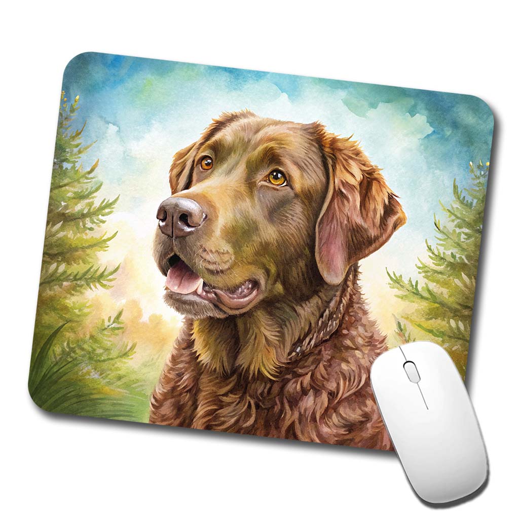 Chesapeake Bay Retriever Dog Illustration Low Profile Mouse Pad Mat