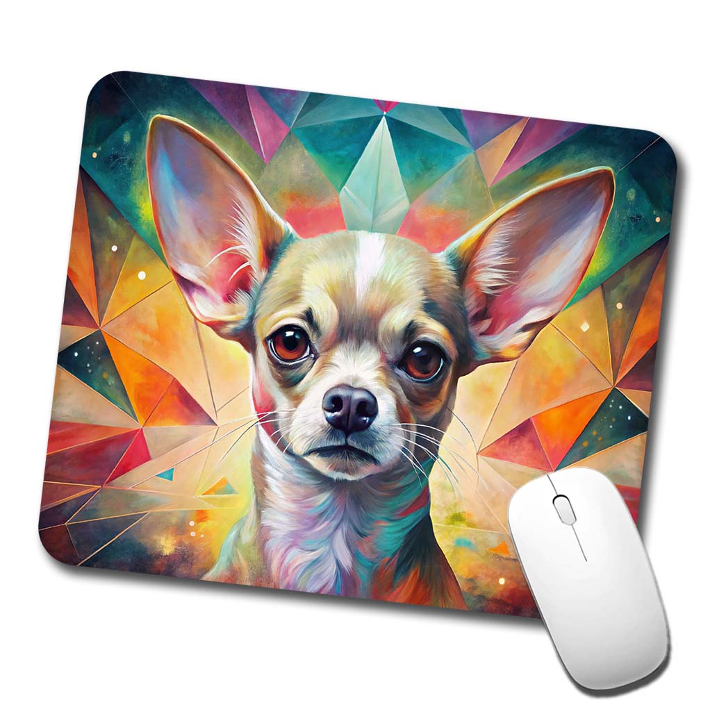 Chihuahua Dog Abstract Art Low Profile Mouse Pad Mat