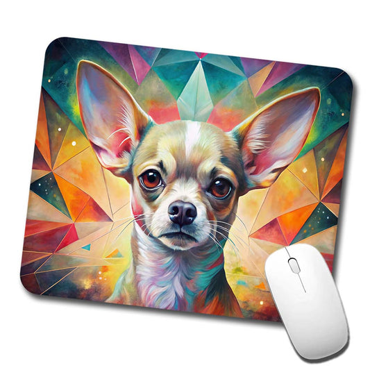 Chihuahua Dog Abstract Art Low Profile Mouse Pad Mat