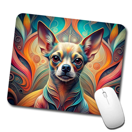 Chihuahua Dog Abstract Stylized Art Low Profile Mouse Pad Mat
