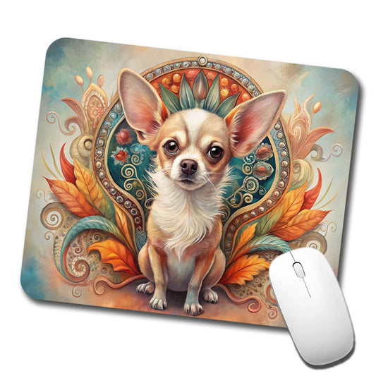 Chihuahua Dog Art Nouveau Low Profile Mouse Pad Mat