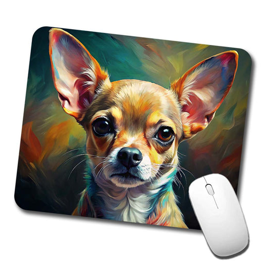 Chihuahua Dog Expressionism Art Low Profile Mouse Pad Mat