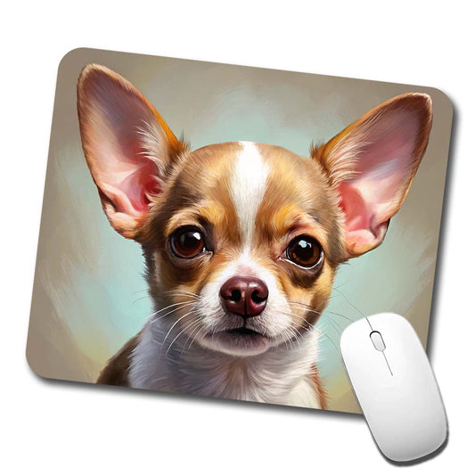 Chihuahua Dog Illustration Low Profile Mouse Pad Mat