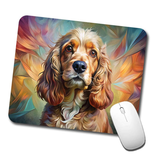 Cocker Spaniel Dog Abstract Art Low Profile Mouse Pad Mat