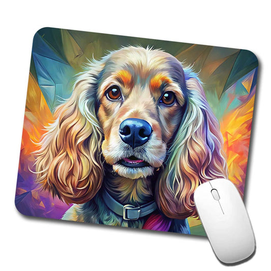 Cocker Spaniel Dog Expressionism Art Low Profile Mouse Pad Mat