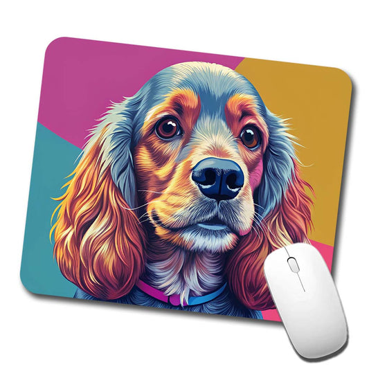 Cocker Spaniel Dog Pop Art Low Profile Mouse Pad Mat