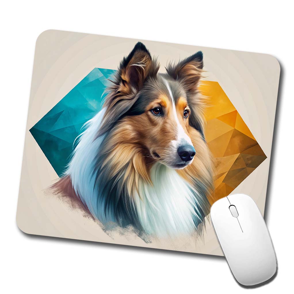 Collie Dog Contemporary Art Low Profile Mouse Pad Mat