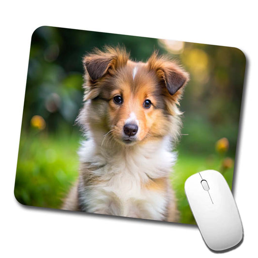 Collie Dog Puppy Photo Low Profile Mouse Pad Mat